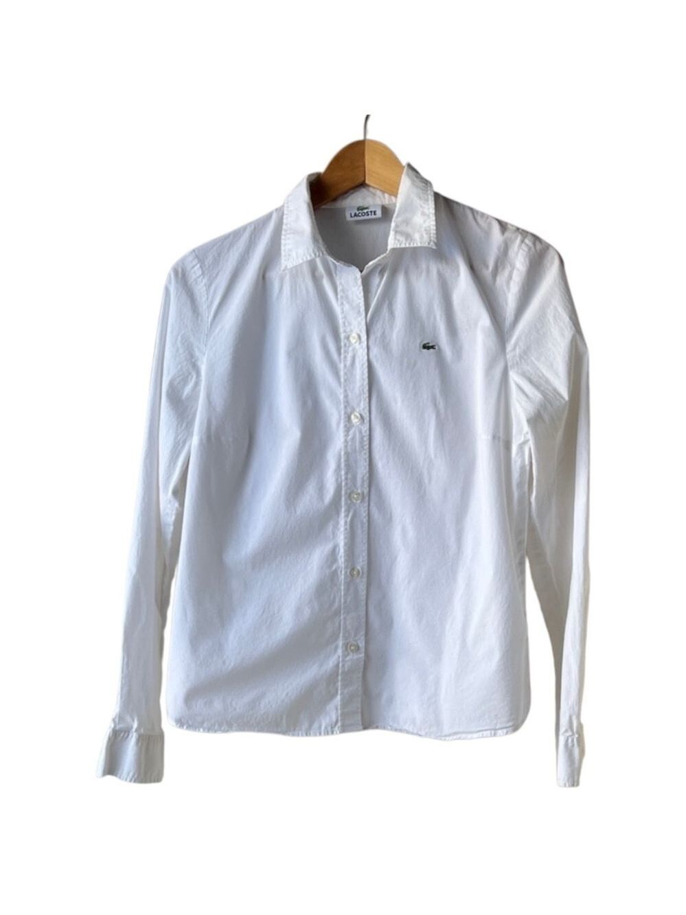 Lacoste Boy’s Crisp White Button-Down Shirt Size 42 or XL